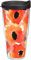 Tervis 1243378 Watercolor Poppy Tumbler with Wrap and Black Lid 24oz, Clear