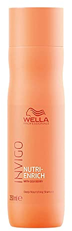Wella Professionals Invigo Nutri Enrich Feuchtigkeitsshampoo – tiefenwirksame Haarwäsche für strapaziertes Haar – glättendes, intensiv nährendes Shampoo – 250 ml