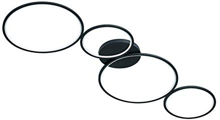 Trio Leuchten LED Deckenleuchte Rondo 622610432, Metall Schwarz matt, inkl. 37 Watt LED, Switch Dimmer