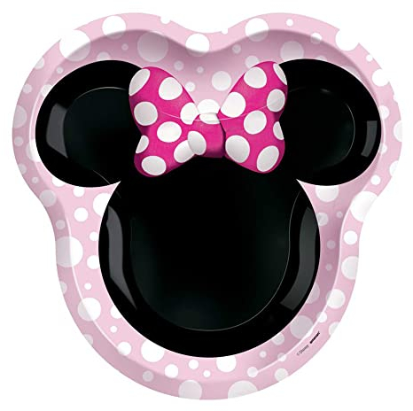 amscan 5572492 Minnie Mouse Forever Assiettes en forme de Minnie Mouse 22,9 cm