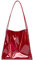 Ulisty Damen Veganes Lackleder Tragetasche Weich Shopper Tasche Lässig Schultertasche Mode Handtasche Tägliche Tasche Rot
