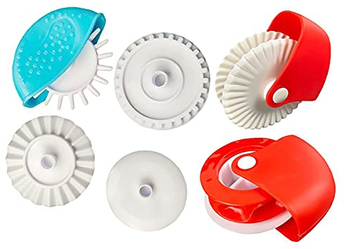 Pastry Wheel Decorator and Cutter, 6Pcs Pie Wheel, Pastry Wheel Roll, Pie Crust Cutter, Pastry Cutters, Pies Cutters, Pizza Pastry Pie Lattice Cookie Biscuit Decoration, DIY Baking Cooking Tool
