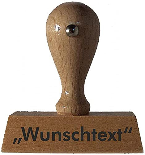 Holzstempel mit individueller Textplatte, Wunschtext, 4zeilig, 6 cm, gleich online gestalten