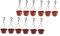 Happyyami 12Pcs Plastic Hanging Plant Flower Pot Plastic Hanging Basket Planter for Outdoor Indoor