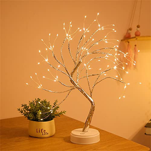 Verve Jelly Led Bonsai Tree Light, 108 LEDs Artificial Tree Light,Copper Wire Table Lamps,DIY Night Light Fairy Light Spirit Tree Lamp for Bedroom Desktop Christmas Party Decoration Lights,Warm White