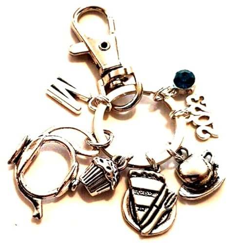 Silver Knight Personalised Teapot and Teacup Keychain, Coffee Pot and Coffee Cup Keyring, Barista Keychain, Tea Lover Gift, coffee Lover Bag Charm