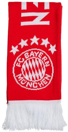 adidas Fanschal Real Madrid, FC Bayern, FC Arsenal, Juventus, Manchester United, weicher Strickstoff, klassische Fransenenden, Rot/Weiß (Bayern), Einheitsgröße