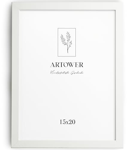 Artower® Bilderrahmen für 15 x 20 cm Weiß Holz Dünner Rahmen | Posterrahmen Groß Vintage Collage | Picture Frame White Wood 15x20cm | Holzbilderrahmen Poster Rahmen Echtholz