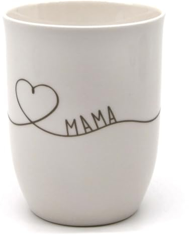 Mea-Living Tasse mit Henkel MAMA Herz, 500ml, Becher mit Spruch, Geschenkidee für Mutti, Spruchtasse