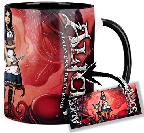 Alice Madness Returns B Tazza Interna e Maniglia Nera Ceramica Mug