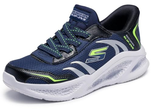 Skechers Jungen Meteor-Lights Brisk-Beams Sneaker, Navy, 35.5 EU