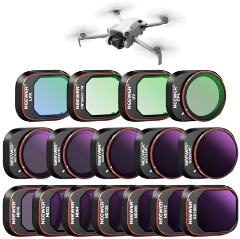NEEWER ND&CPL& Effekt Filter Set Kompatibel mit DJI Mini 4 Pro, 16 Pack HD ND16/32/64/128/256/512/1000 ND16/PL ND32/PL ND64/PL ND128/PL ND256/PL UV CPL LPR Black Diffusion 1/4 Drohne Objektiv Zubehör