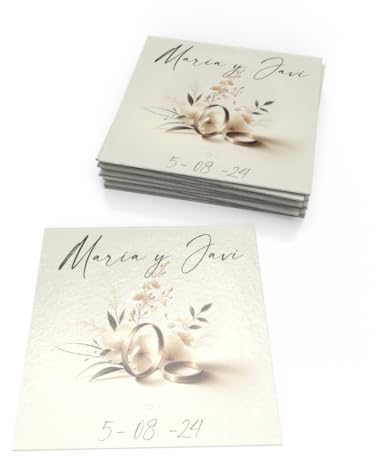 Aiman GZ - Imán Cuadrado con Foto Personalizada 9,6x9,6 cm - Pack 10 Unidades - para Nevera, Regalo Publicitario, Bautizo, Boda, Comunión Original - Acabado Brillo