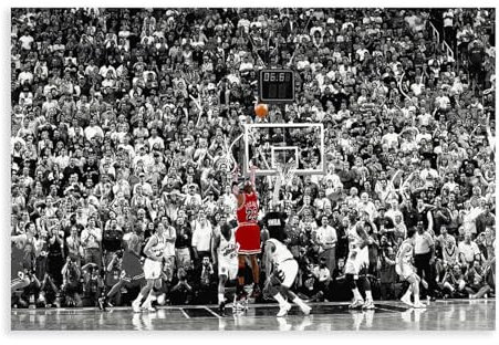 AMATWI Poster auf Leinwand, Motiv: Basketball-Stern, Michael Jordan, Wandkunst, Dekordruck, Bild für Wohnzimmer, Schlafzimmer, Dekoration, ungerahmt, 30 x 45 cm