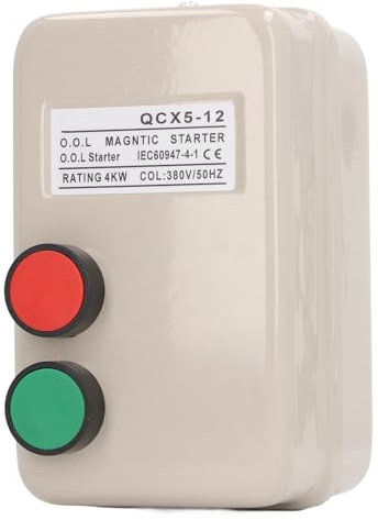 4KW Single Phase 220-240V 3 Phase 380V Motor Starter Control Switch with Overload Iron Casing, Suitable for Air Compressors and Water Applications