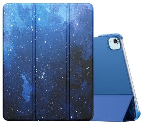 MoKo Custodia per iPad Air 13 Pollici (M3 2025/M2 2024)/ iPad PRO 12,9 (6a/5a Gen. 2022/2021), Cover Sottile con Retro in PC Rigido Traslucido, Supporta Pencil Pro/2a/USB-C, CieloStellatoBlu