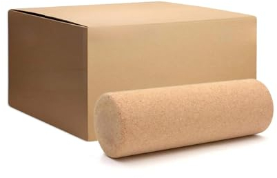 Kicura Yoga-Zubehör aus Kork – Faszienrolle, Yoga-Block, Yoga-Rad & Yoga-Gurt (Baumwolle) – Nachhaltige Materialien für Dehnung, Balance & Entspannung (Faszienrolle)