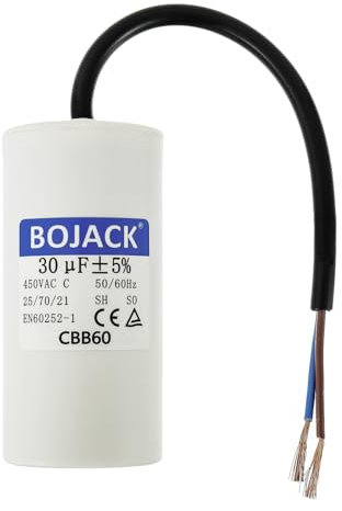 BOJACK CBB60 30uF 450V 50/60HZ Anlaufkondensator, SH Motorbetriebskondensator, AC Motorkondensator, mit Draht
