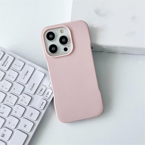 YVWUNH Custodie per telefoni in pelle senza cornice per iPhone 15 14 13 12 Pro Max 15 14 Plus Custodie Cover protettiva in PU tinta unita magnetica, rosa sabbia, per iPhone 12