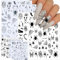 12 Blätter Nagelsticker, Nail Sticker, Nagel Aufkleber Sticker, Selbstklebende Aufkleber, für DIY Dekorationen, Nail Art, Halloween-Spinnenaufkleber,Nagelaufkleber