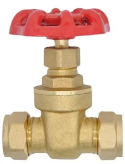 Fit 15mm 22mm 28mm 35mm 42mm OD Copper Tube Compression Union Brass Gate Valve Switch for Plumbing Water Heating Pump Isolation(Fit 28mm OD Tube)