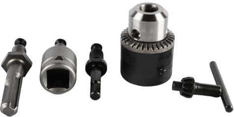 5 Pcs ZONADAH 1.5-10mm Quick Change Drill Chuck Adapter Kit Drill Chuck with Key 3/8-24UNF Thread Hand Drill Hex Shank Socket Square Wrench Electric Hammer Adapter Accessories