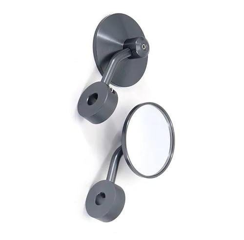 GQUIKGW Motorrad Rückspiegel Lenker-Rückspiegel, Lenkerendenspiegel Für BMW R Für Nine T Für Pure Motorrad-CNC-Lenker(Grey)