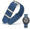 OLLREAR Moonswatch Swatch Armband Nylon Uhrenarmband 20 mm Nato Strap Lang Omega Swatch Moonwatch Uhr Ersatz Uhrenarmbänder für Herren Damen mit Silber Schnalle (20mm, Marineblau)