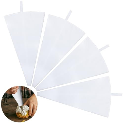 TIESOME 4PCS Profi Spritzbeutel, 40cm spritzbeutel wiederverwendbar Baumwolle, spitztüten für Kuchen, Torten, Cupcake-Dekoration(4 Stück)