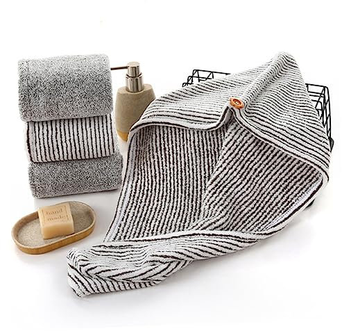 BELLIFFY SaugfäHige Haartrocknungskappe Aus Bambuskohle Schnell Trocknendes Handtuch FüR Frauen Und MäDchen Mit Sicherer Schlaufe