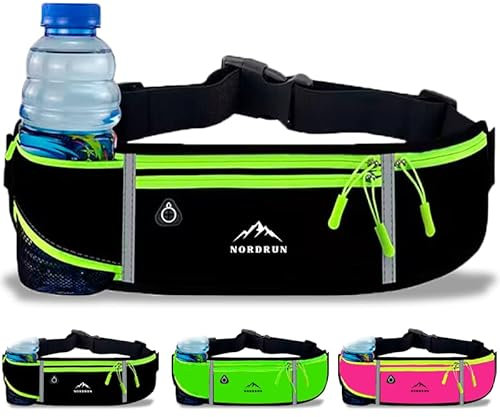 Nordrun Marsupio Running Uomo & Donna, marsupio corsa Impermeabile - per Corsa, Sportivo, Trekking, Sport, Fitness, Jogging - marsupio running Cintura Palestra - per Tutti Cellulare