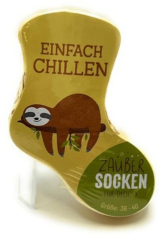 Einfach Chillen Zauber-Socken, Faultier-Design, Größe 36-40