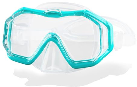 CIYIN Occhiali da Immersione, Occhialini da Nuoto per Bambini, Maschera da Sub per Bambini con Coprinaso, Panoramici Antiappannamento e Antiperdita, Per Ragazzo Ragazza (Verde)