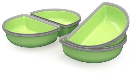 SureFlap SureFeed Demi-bol, lot de 4, gris et vert