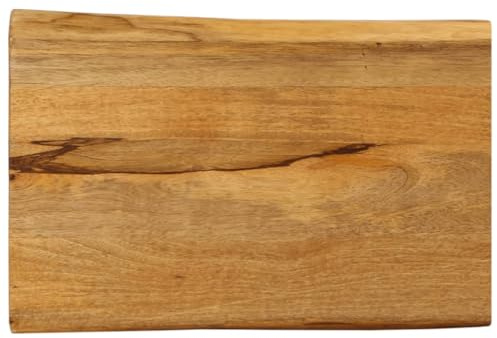 Snsowed Tischplatte mit Baumkante 60x40x2,5 cm Massivholz Mango, Arbeitsplatte, Holzplatte, Schreibtischplatte, Waschtischplatte, Küchenarbeitsplatte - 370752