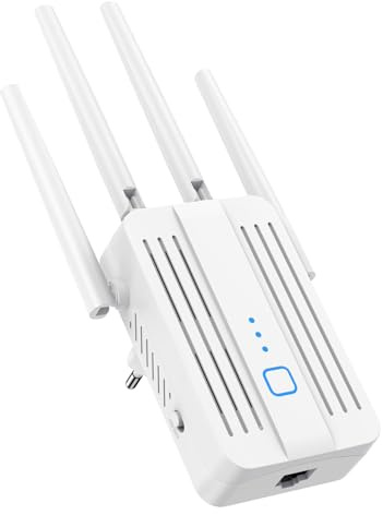 WLAN Repeater WiFi Repeater WLAN Verstärker, 300Mbit/s WiFi Booster mit 2,4 GHz, Repeater-Modus/Access Point Modus, Kompatibel mit Allen Routern, Einfacher Einrichtung.