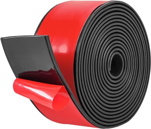Bande Caoutchouc Adhesif 40mm*2mm*3m Autocollantes Rouleau Caoutchouc Plaque pour Joints Protection De Sol Anti-Vibration Antidérapant (100mm(B) x2mm(D) x3m(L))