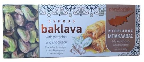 1 x Baklava Zypern Pistazie & Schokolade Paradosiaka Süßes Gebäck - 1 x 110 g
