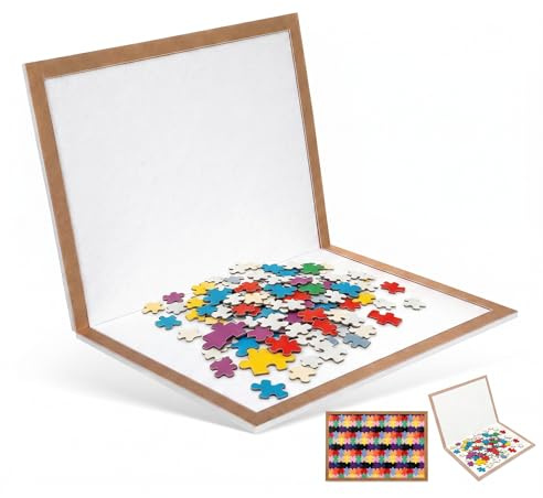 TOYANDONA Tablero de rompecabezas en blanco para 500 piezas, tapete plegable antideslizante, marco de rompecabezas plegable portátil y soporte de almacenamiento para suelo y mesa, artesanía