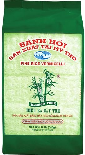 Bamboo Tree Reis Vermicelli Fein - Vietnamesische Reisnudeln 340 g | Bánh Hỏi aus vietnamesischem Grünreis – 88 % reiner Reis, ohne Zusatzstoffe, für authentische Gerichte