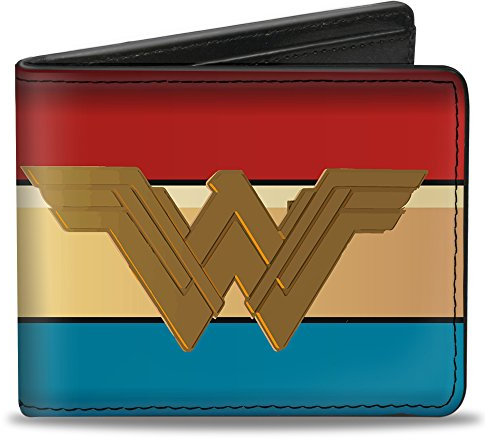 Buckle-Down Unisex-Erwachsene Bifold Wallet Wonder Woman Reisezubehr-Bi-Fold-Brieftasche, Mehrfarbig, 4.0 x 3.5