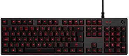 Logitech G413 Tastiera Gaming Meccanica, Tasti Retroilluminati, Switch Meccanici Romer-G Tactile, Telaio Lega Alluminio, Funzioni Personalizzate, Passthrough USB, Layout Portoghese QWERTY, Carbone