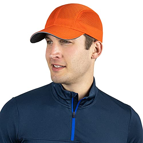 TrailHeads Race Day Performance Laufkappe – Kappe Herren – Leichte, Schnell Trocknende Herren Cap – Laufmütze Herren - Orangenschalenfarben