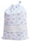 FILET - Sacchetto Porta Corredino con Chiusura a Coulisse da Ricamare, Realizzato in Cotone Piquet Millerighe Stampato, Made in Italy, Fantasia Cuori Cielo