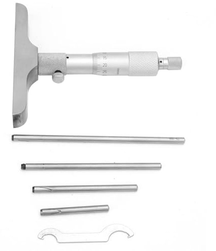 Micromètre De Profondeur 0,01 Mm Avec 5 Pièces Jauge De Profondeur De Bielles Profondeur De Bielle Pour Mesure Précise Et Contrôle De Qualité(0-100mm 4in)