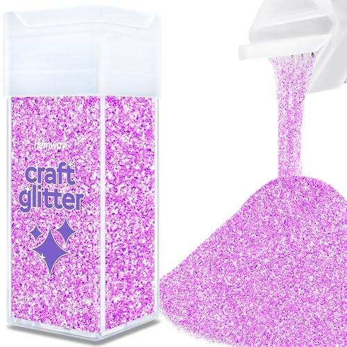 Hemway Premium Craft Glitter Shaker - Lavender Purple | 130g Fine Metallic Flake Sequins for Resin & Epoxy Crafts | Craft Supplies for Festival, Tumblers, Body, Face, Eye & Nail Art