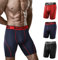 Natural Feelings Long Mens Underwear Boxers Performance Sports Dry Fit 9inch Long Leg Boxer Shorts Men A1:Black Blue Red Pack of 3, L