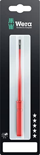 Wera 05004406001 Kraftform Kompakt VDE 60 is SB, Insulated Screwdriver Blade, Slotted, 0.6 x 3.5 x 154 mm, Red