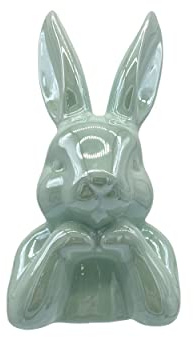 Knüllermarkt 33750-003 I Keramik Osterhasen Büste | Mint ca. 18,5 cm I Osterdeko Heimdeko I Frühling Frühjahr Tischdeko Ostern