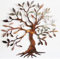 Art Mural en Métal Arbre De Vie, Décor d'art Mural Rond D'olivier, Ornements Géométriques d'art De Mur De Famille Décoration Murale Minimaliste À Suspendre-30CM
